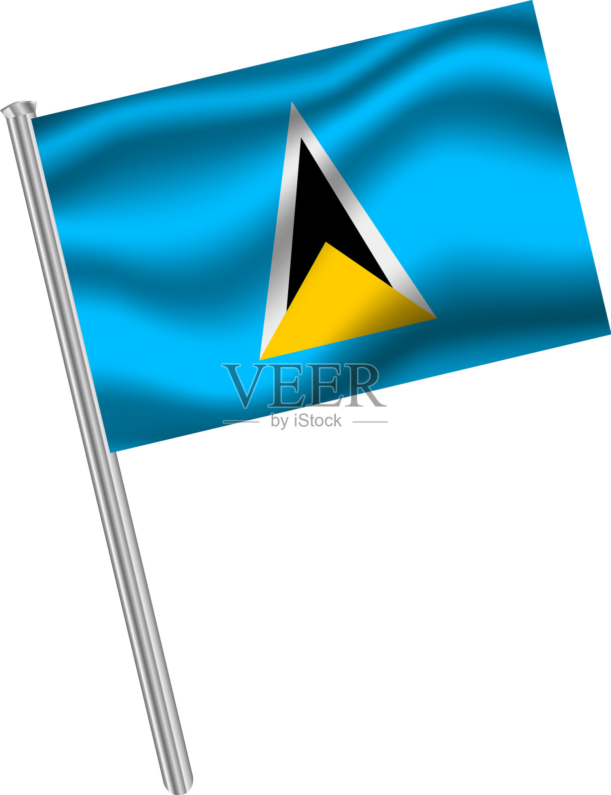 圣卢西亚岛设置插画图片素材