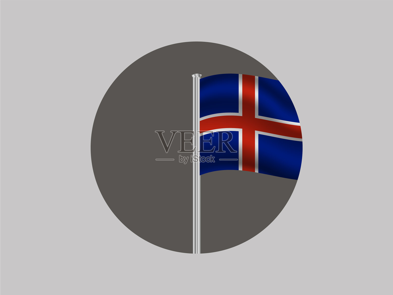 冰岛国旗原来的颜色和插画图片素材