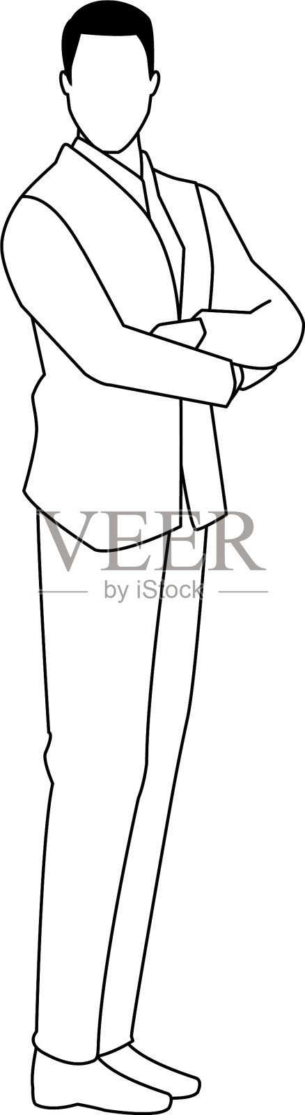 阿凡达商人站立图标平面设计插画图片素材