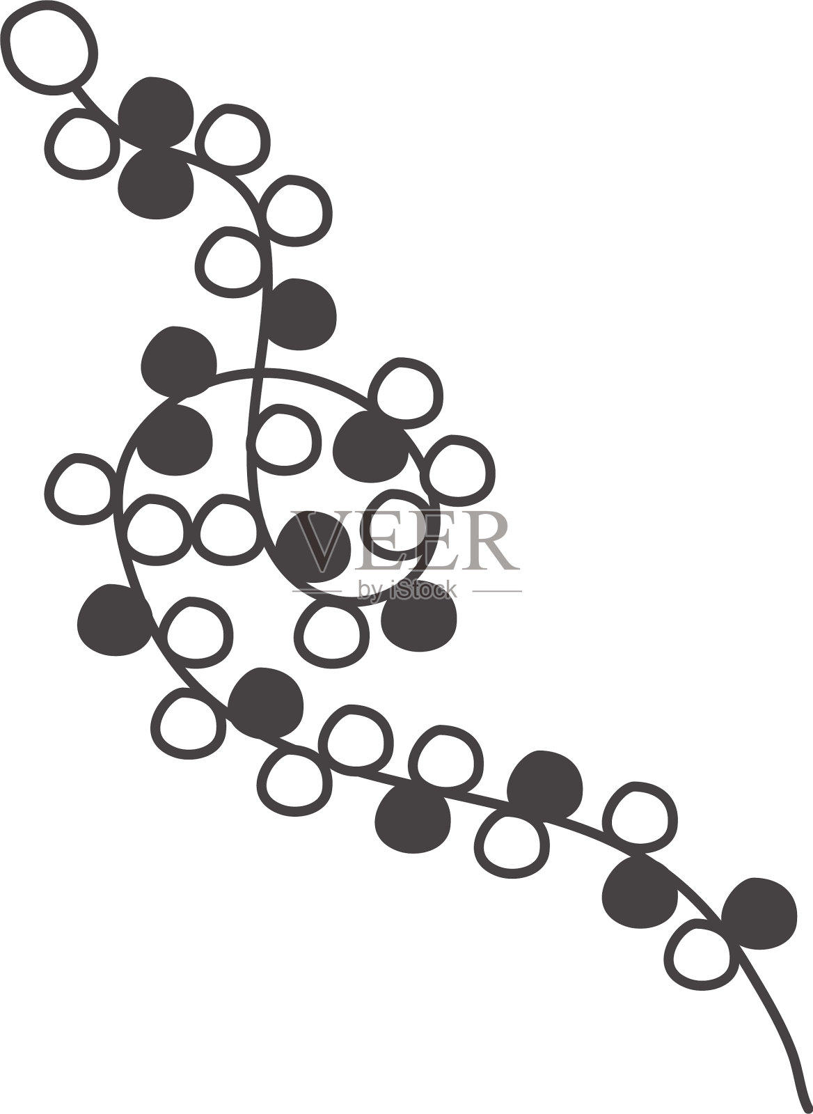 带有叶子的树枝植物图标设计元素图片