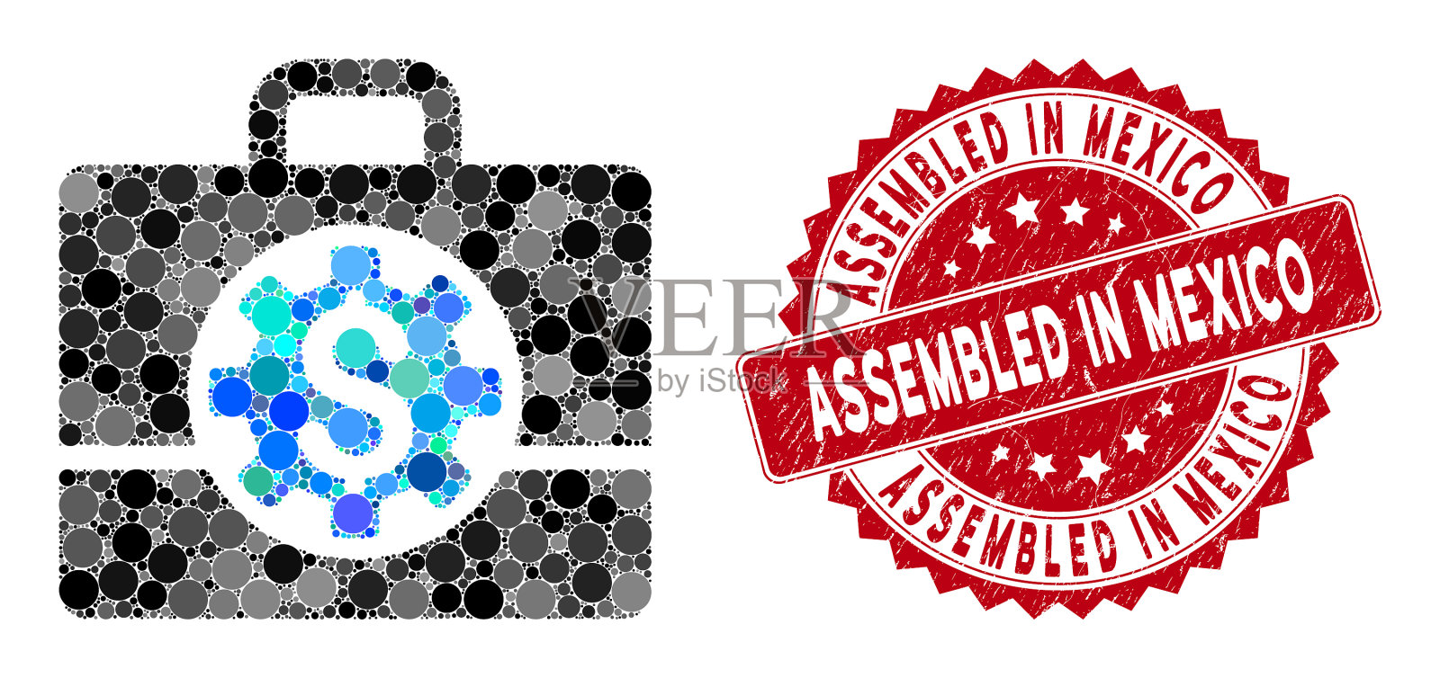 镶嵌银行职业选择与苦恼拼装插画图片素材