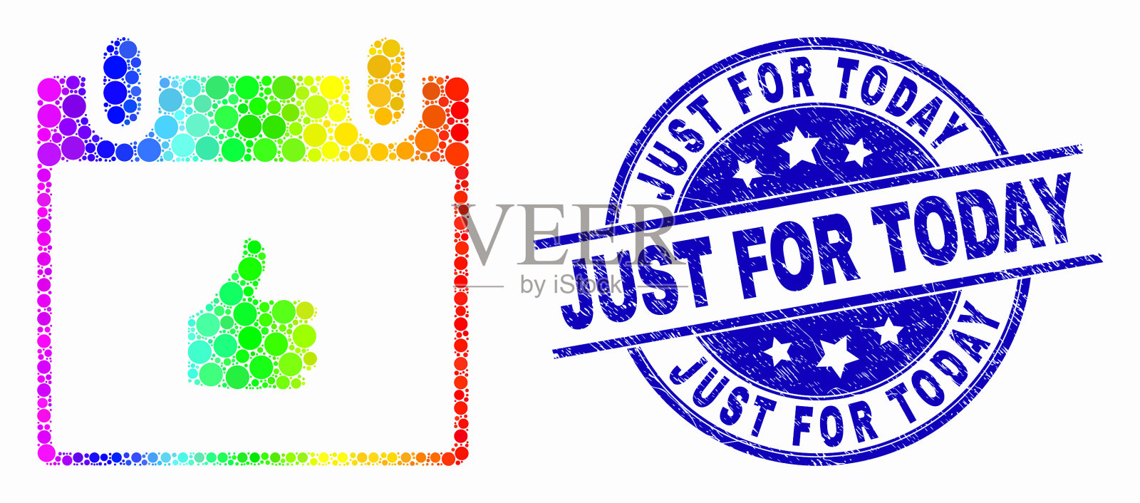 彩虹色点拇指日历页图标素材