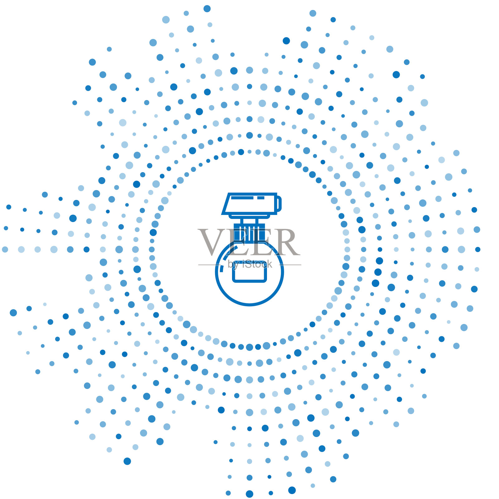 蓝线霜或乳液化妆品管图标插画图片素材