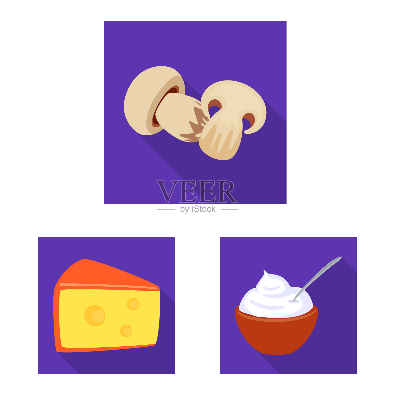 孤立物体口味和产品符号集图标素材