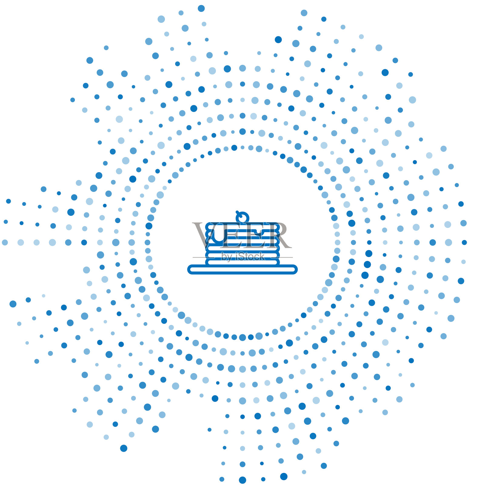 蓝线叠煎饼图标隔离上图标素材