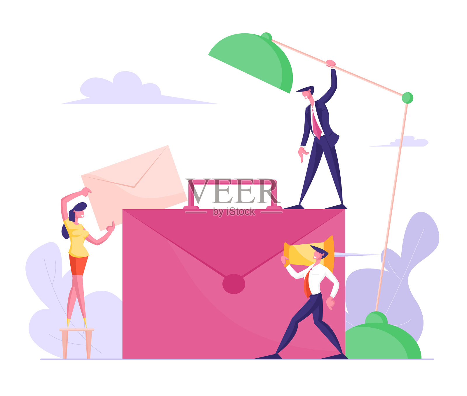 在巨大的公文包办公室里的商人设计元素图片