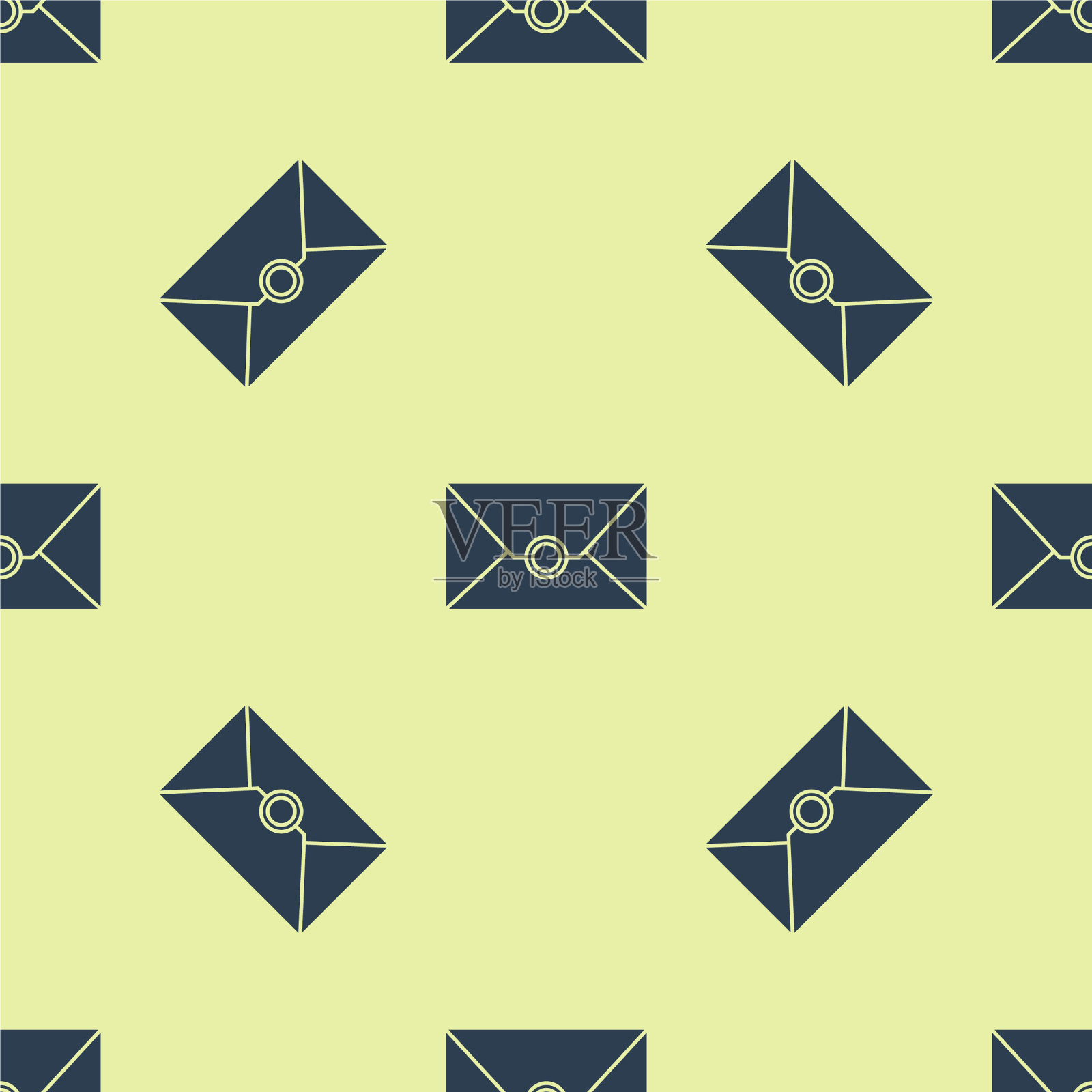 蓝色信封图标隔离无缝图案上插画图片素材