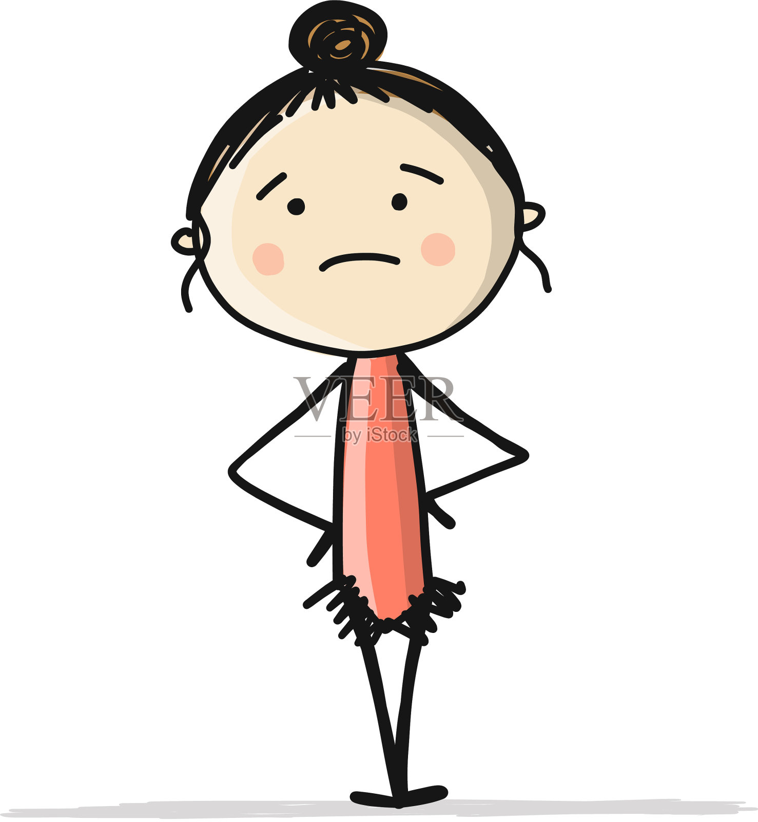 有节奏的体操可爱女孩素描给你设计元素图片