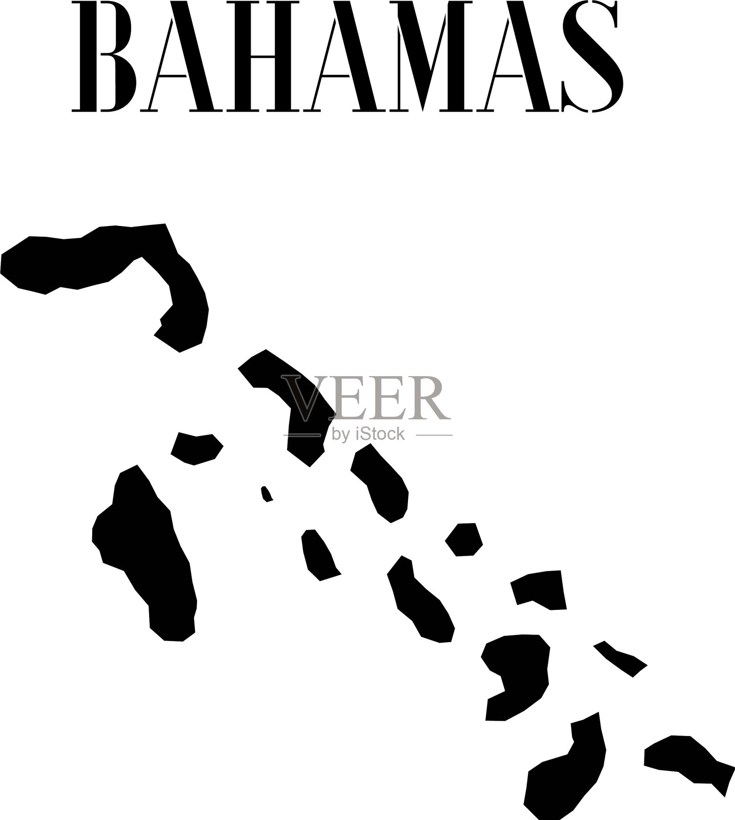 巴哈马群岛轮廓集插画图片素材