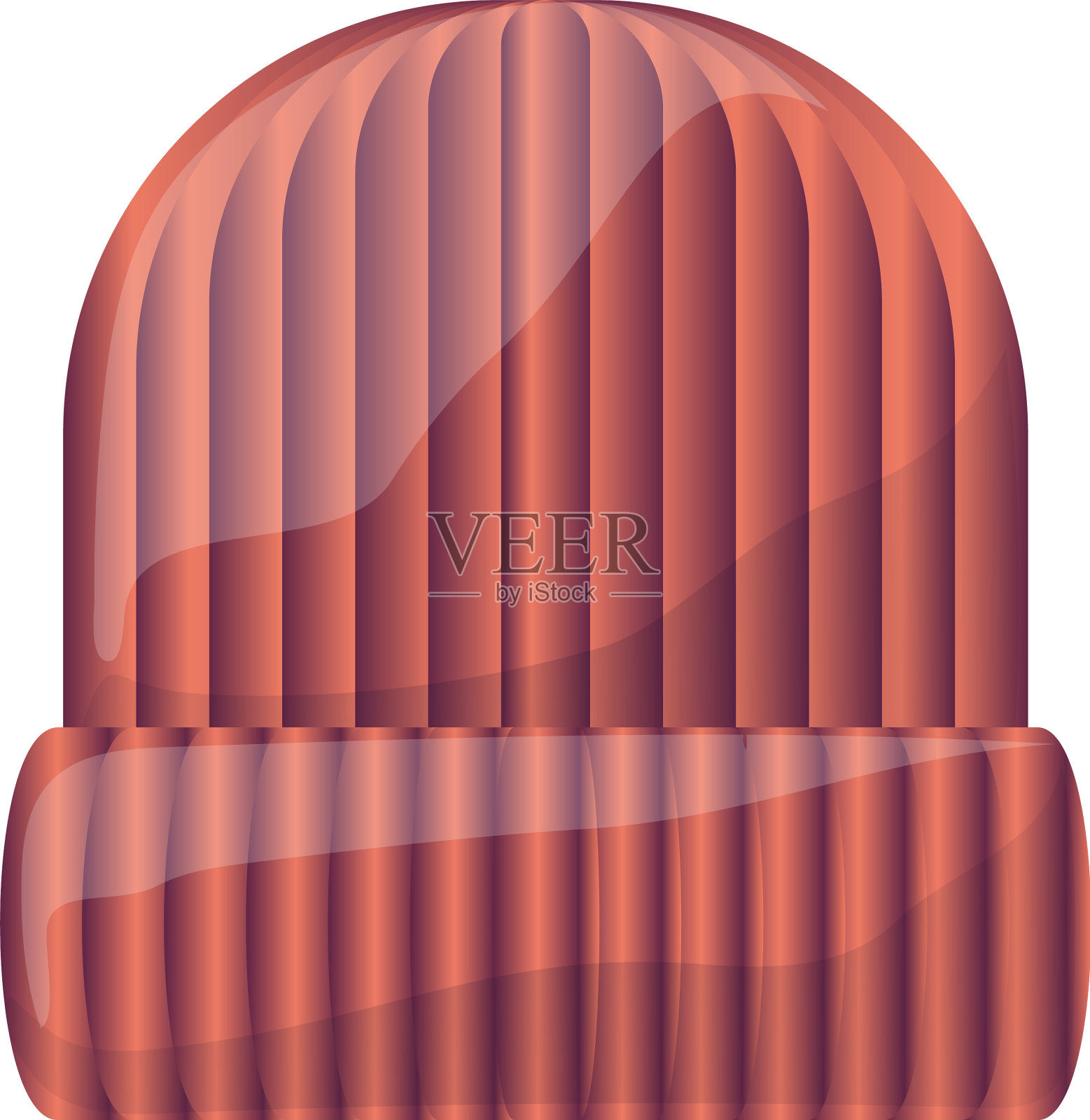 红色冬季帽子图标卡通风格设计元素图片