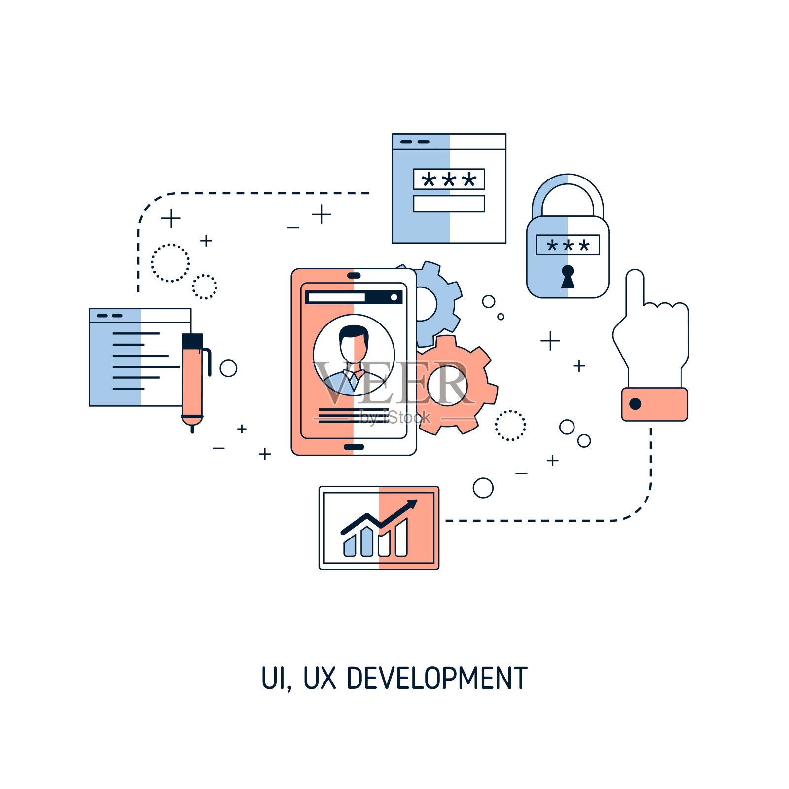 UI, UX开发概念插画图片素材