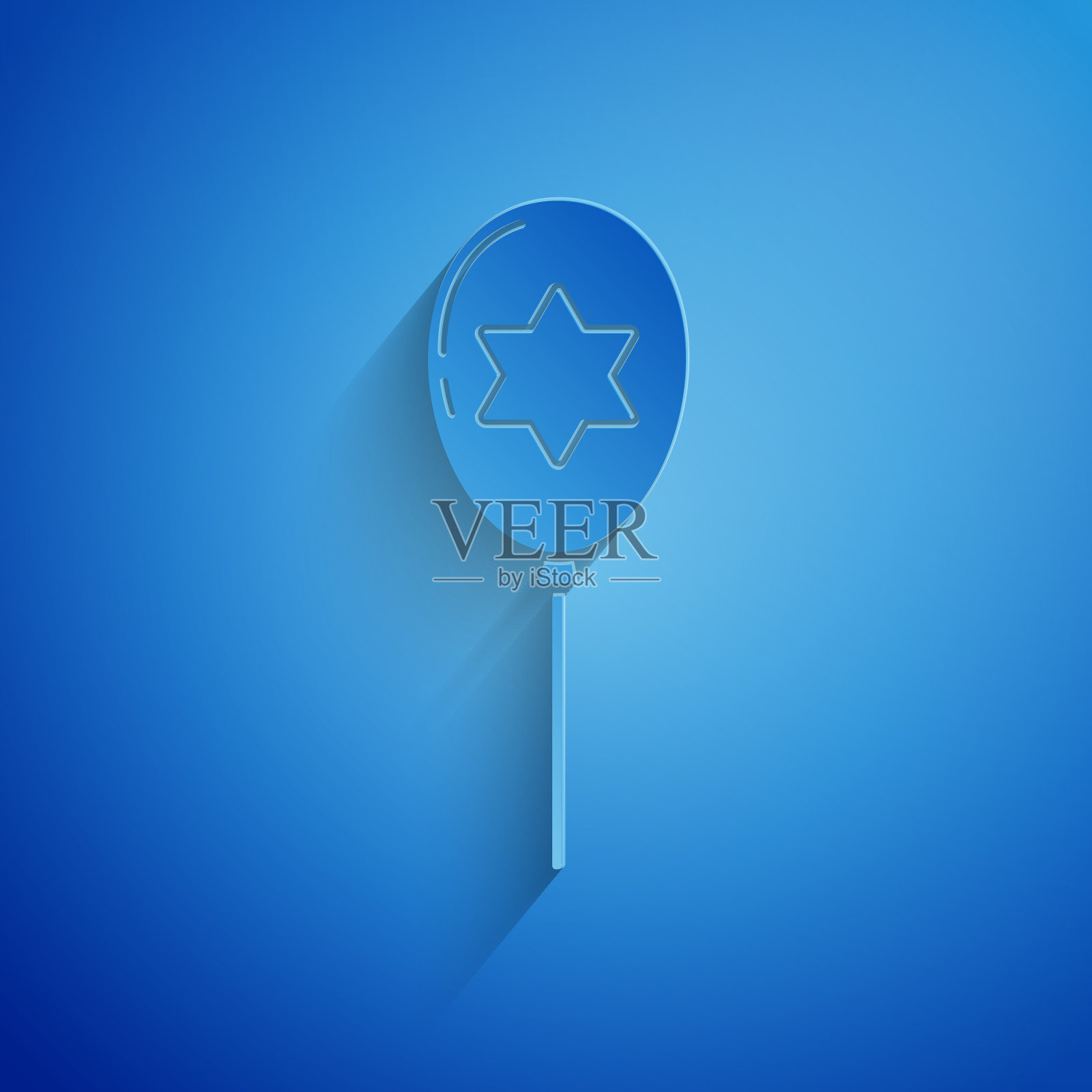 剪纸气球与星大卫丝带插画图片素材