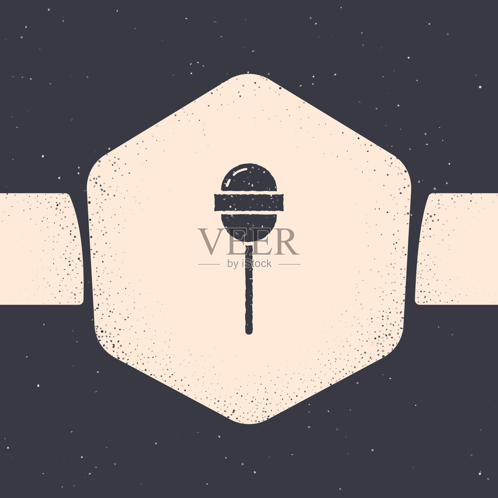 垃圾棒棒糖图标孤立在灰色背景插画图片素材