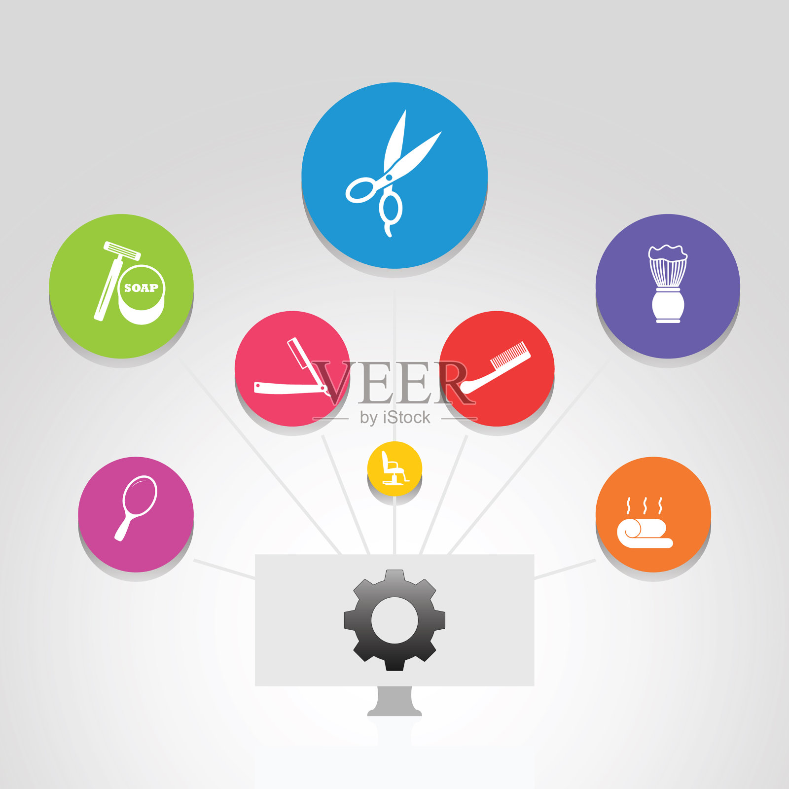 理发店信息图设计时间轴概念插画图片素材