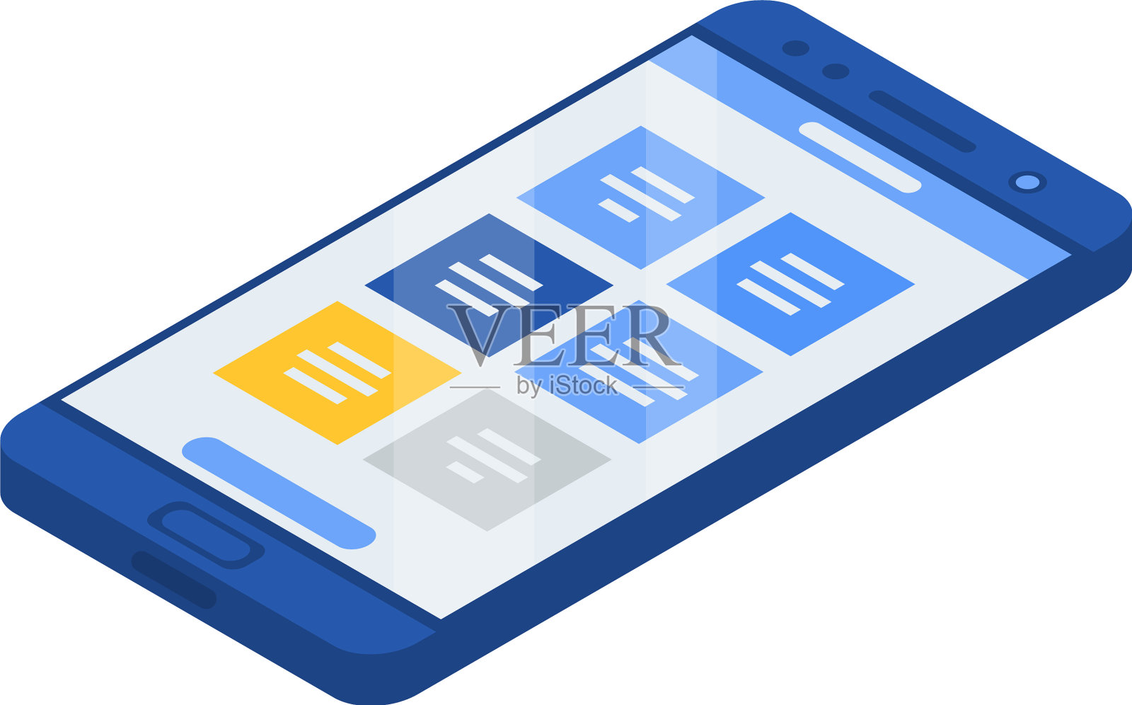 智能手机图标等距风格插画图片素材
