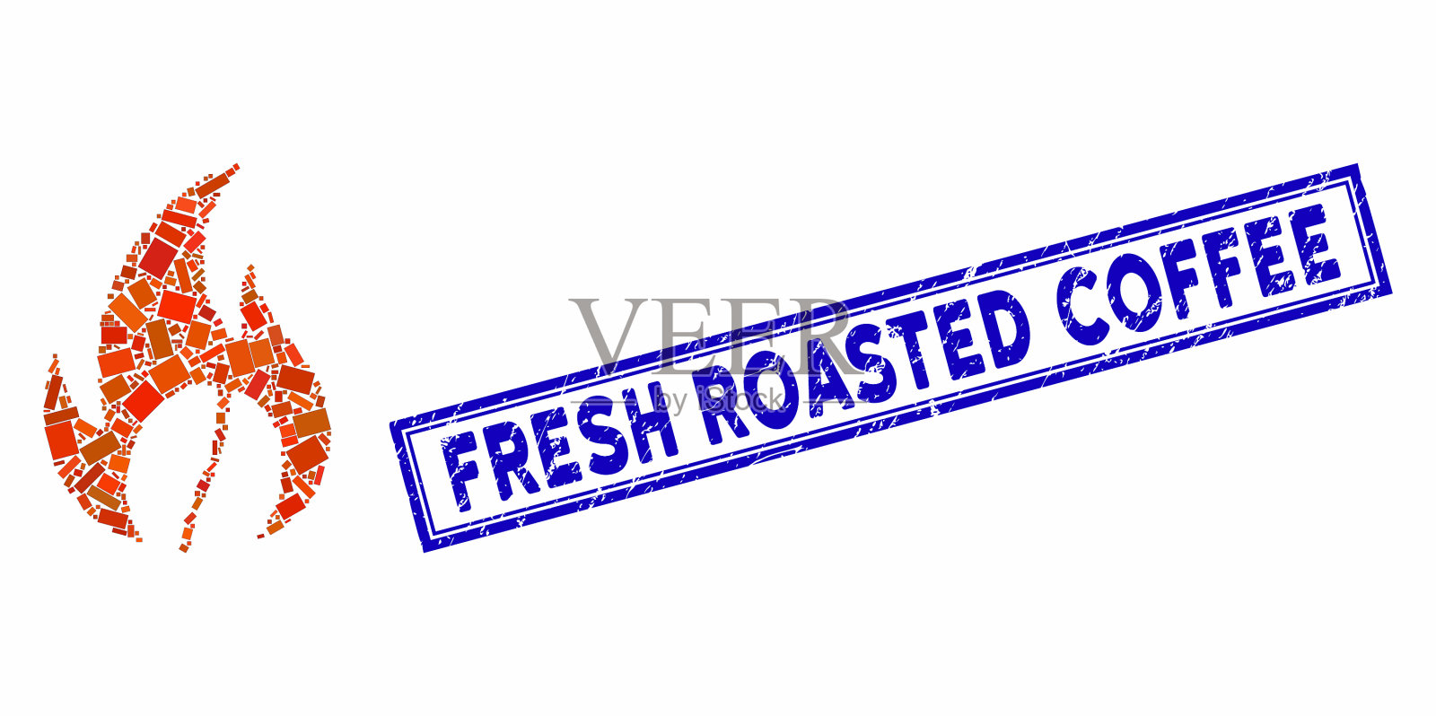 矩形拼贴烤咖啡纹理插画图片素材