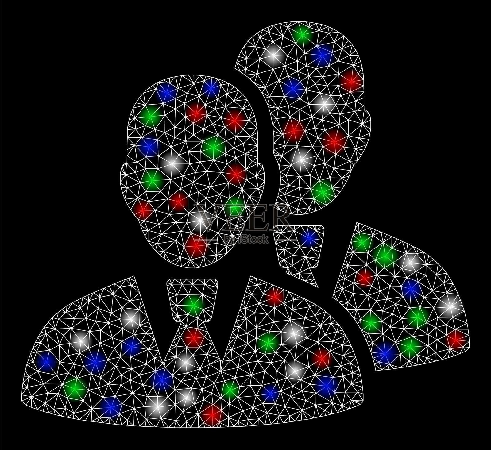 明亮的网格胴体管理器与亮点插画图片素材