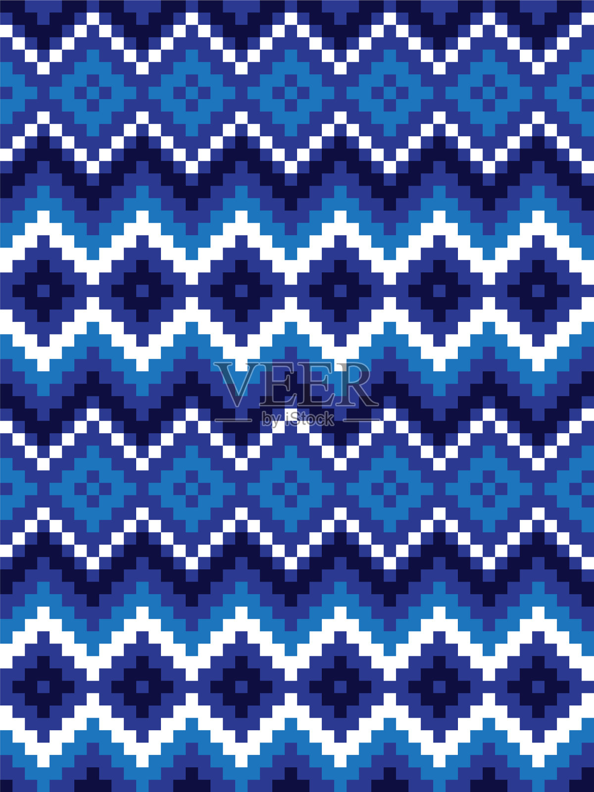 现代民族集市岛无缝模式插画图片素材