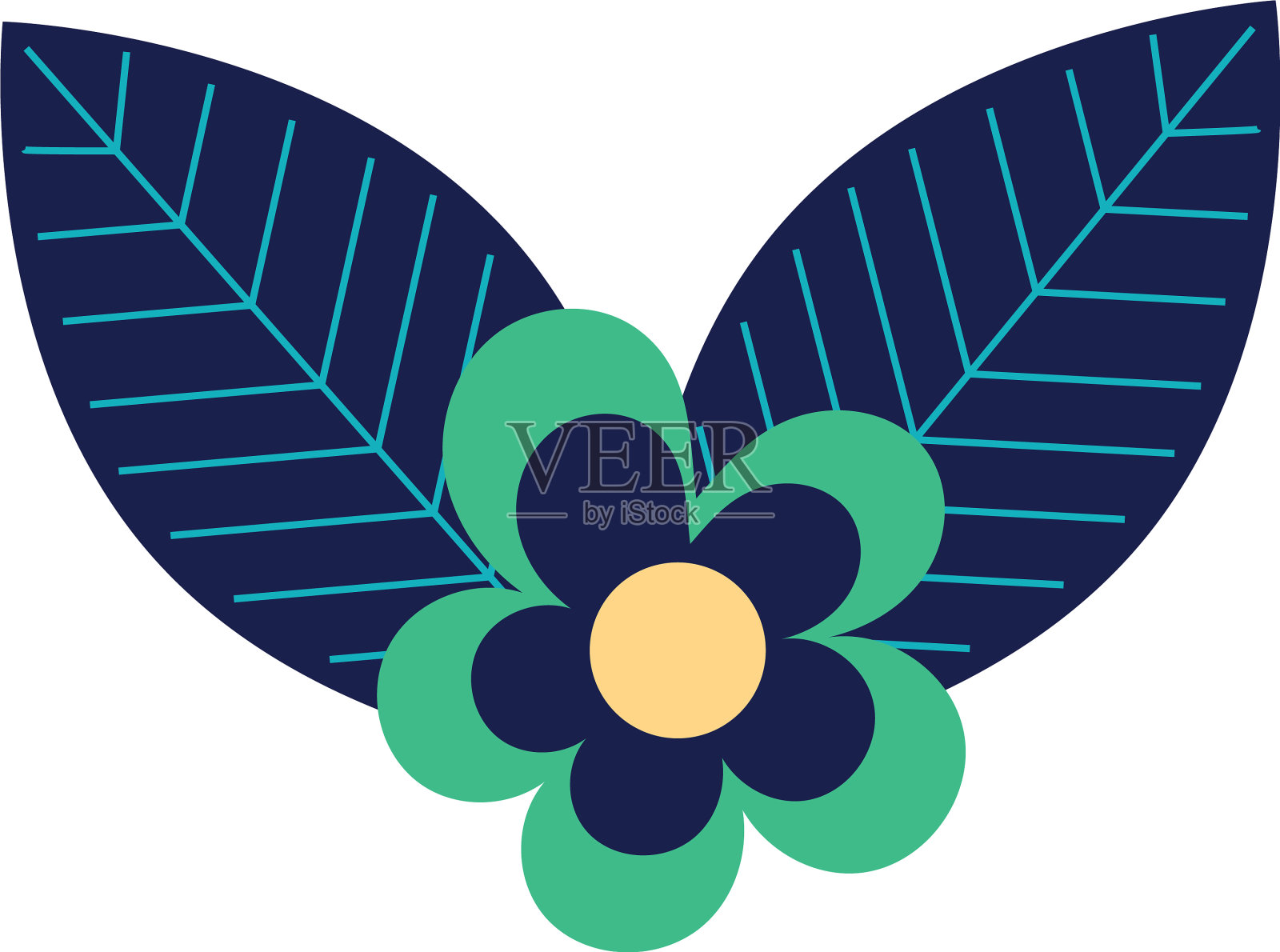 花和叶的花园图标设计元素图片