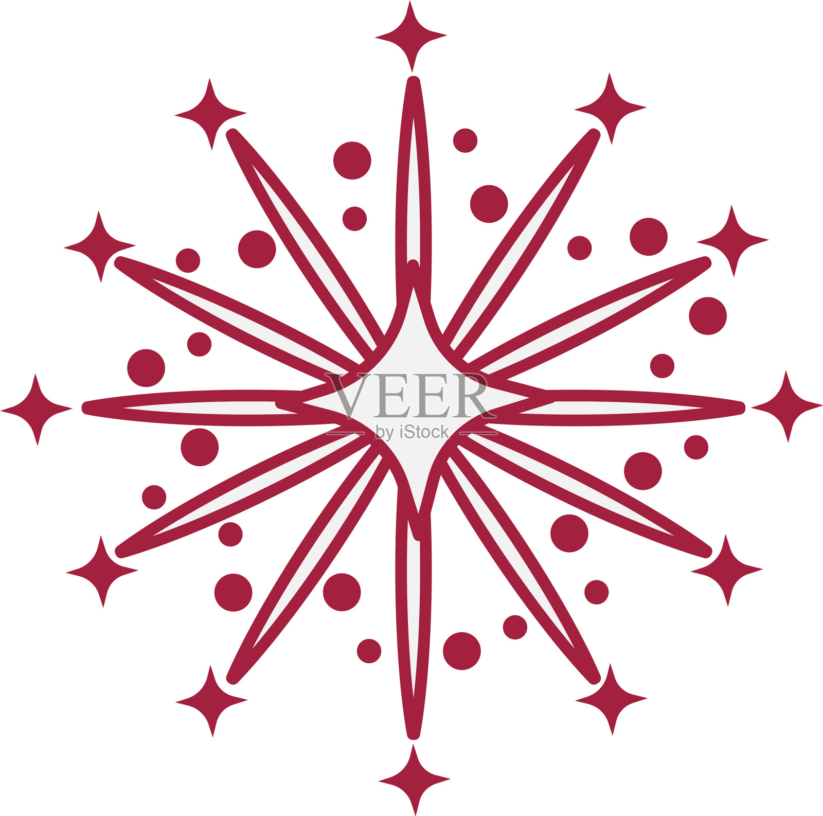 烟花爆圆溅满星星设计元素图片