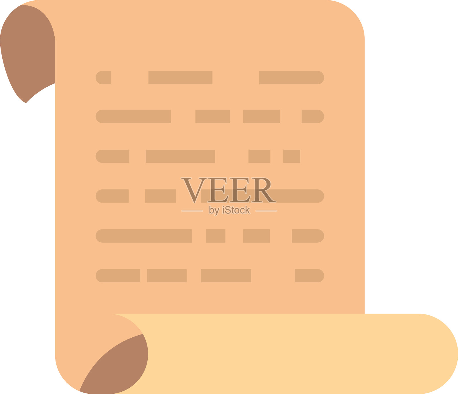 中世纪羊皮纸平风格的图标设计元素图片