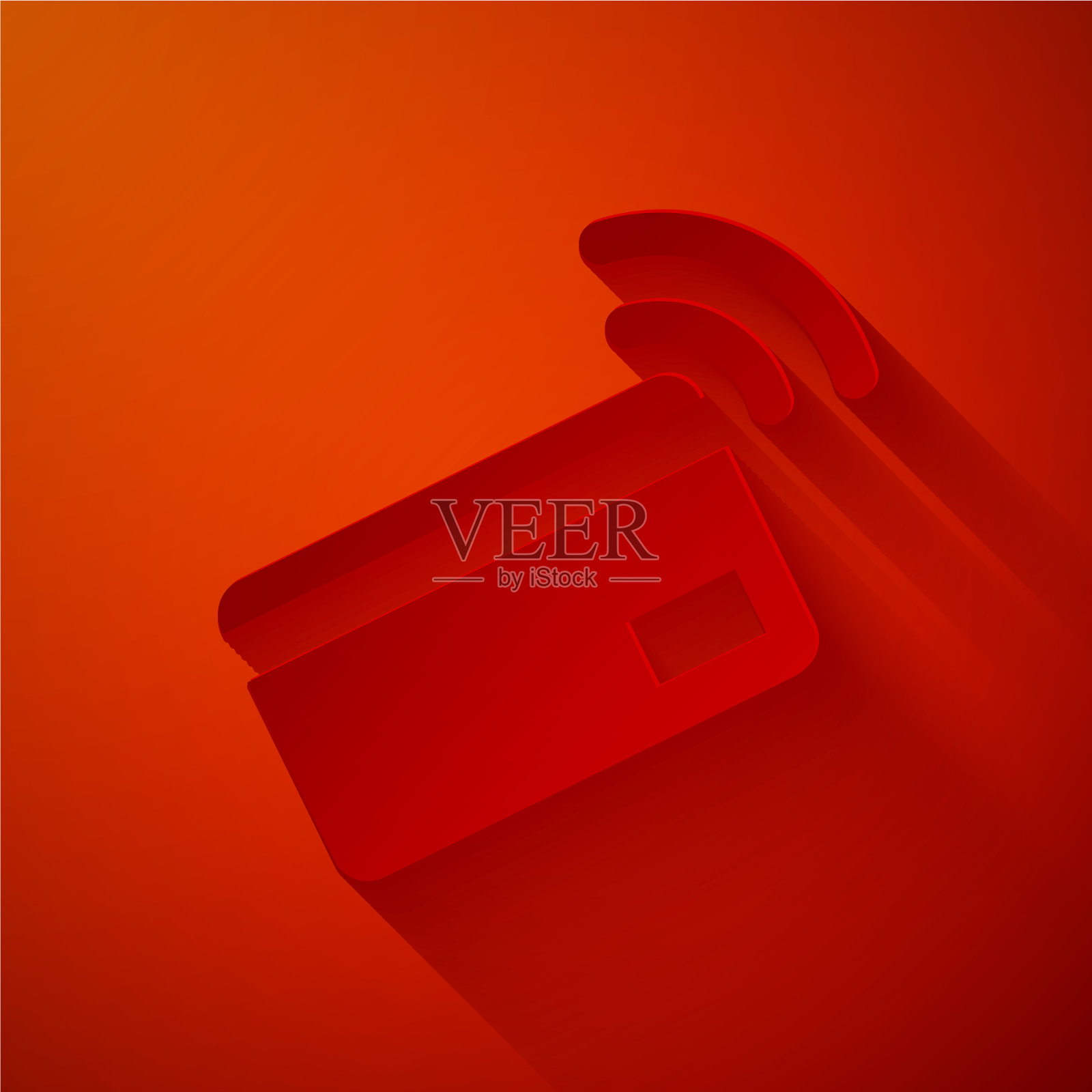 剪纸非接触式支付与NFC卡图标插画图片素材