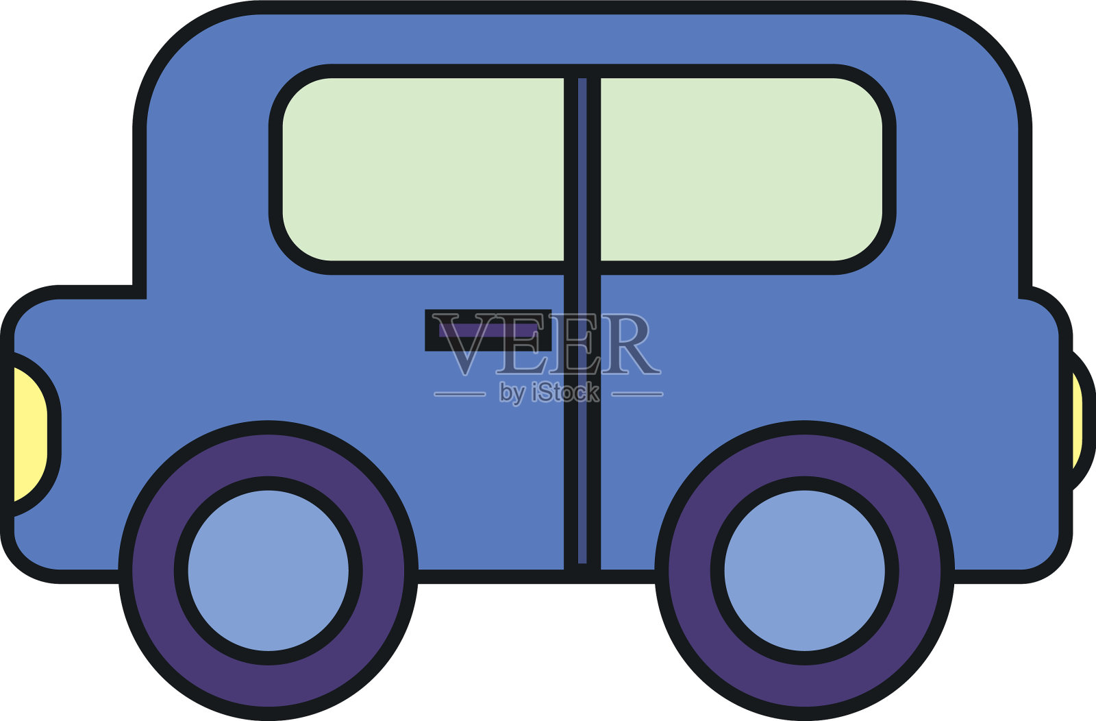 玩具车填充风格图标设计元素图片