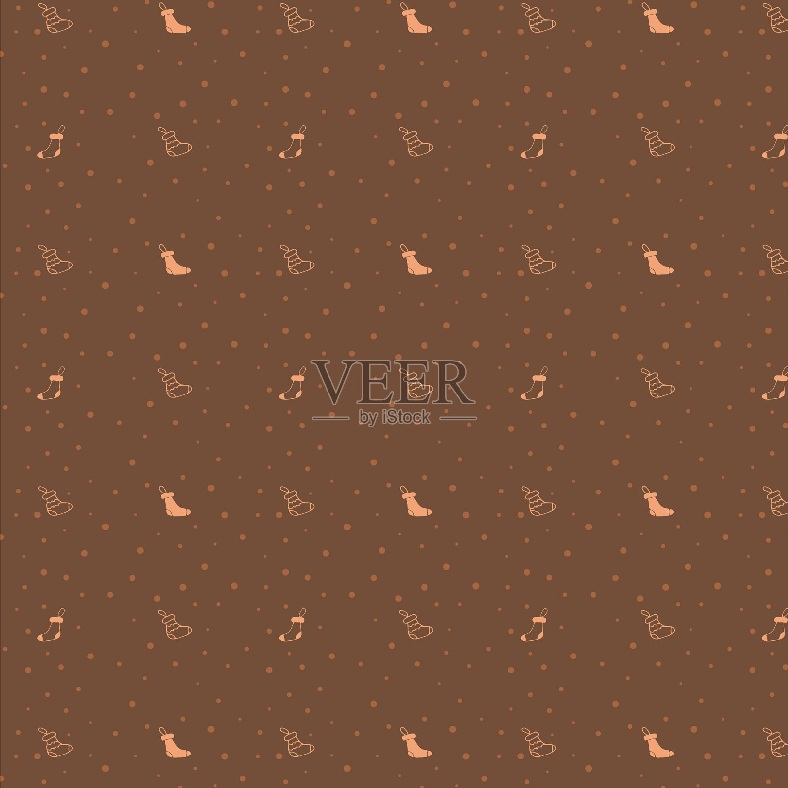 一个无缝图案上的棕色背景插画图片素材