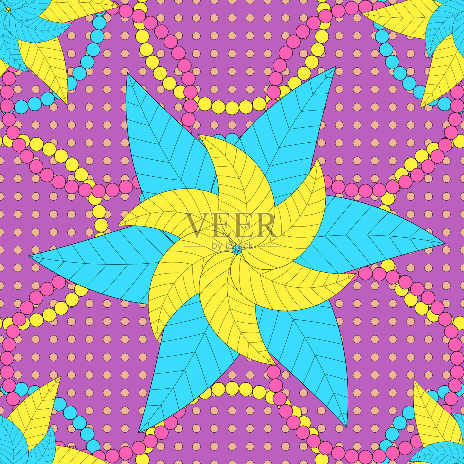 无缝背景花型32为插画图片素材