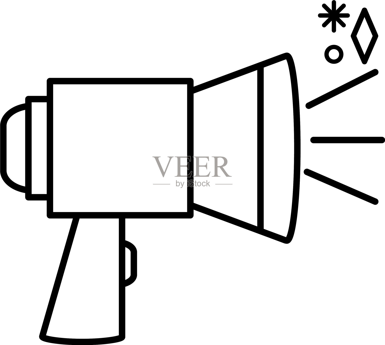 社交媒体扩音器线路风格图标图标素材