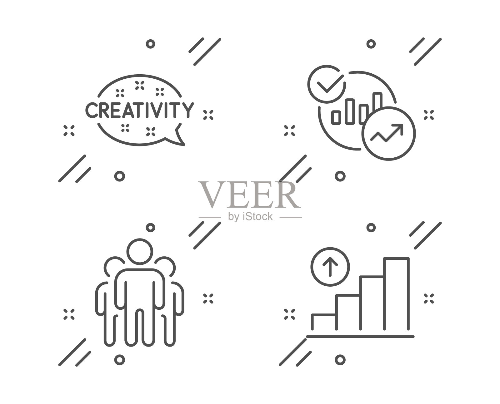 组统计和创意图标集图表图标素材