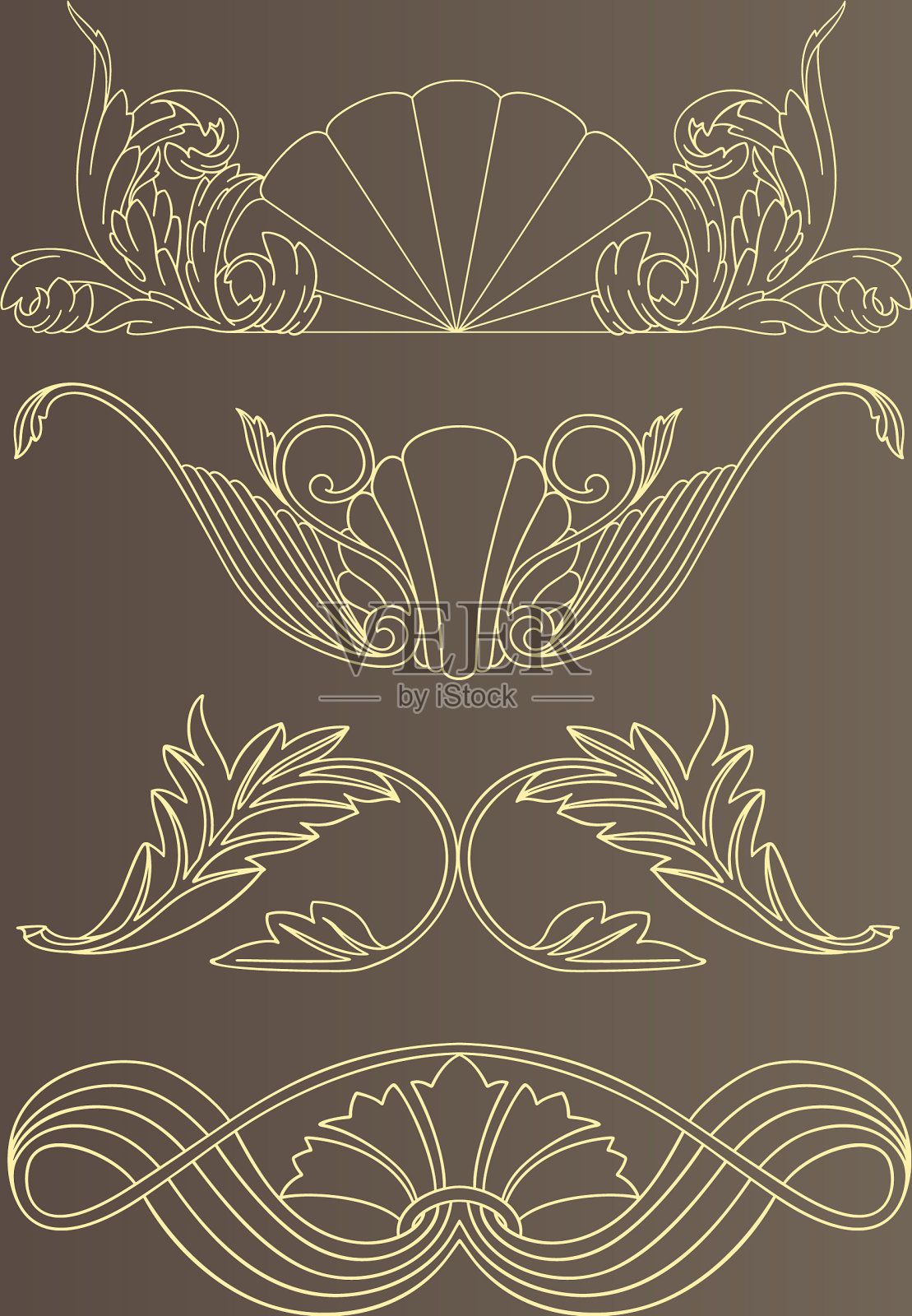 装饰复古华丽的镜框形象插画图片素材