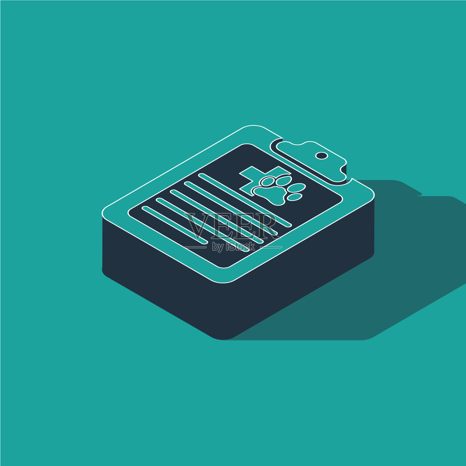 有医疗临床记录的等距剪贴板插画图片素材