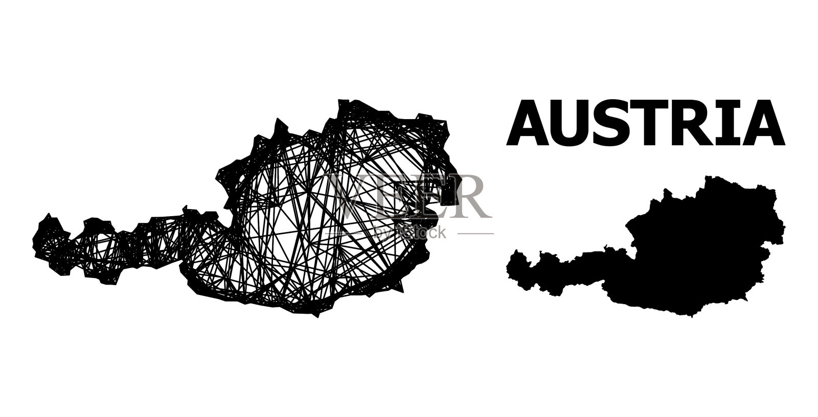 奥地利线框图插画图片素材