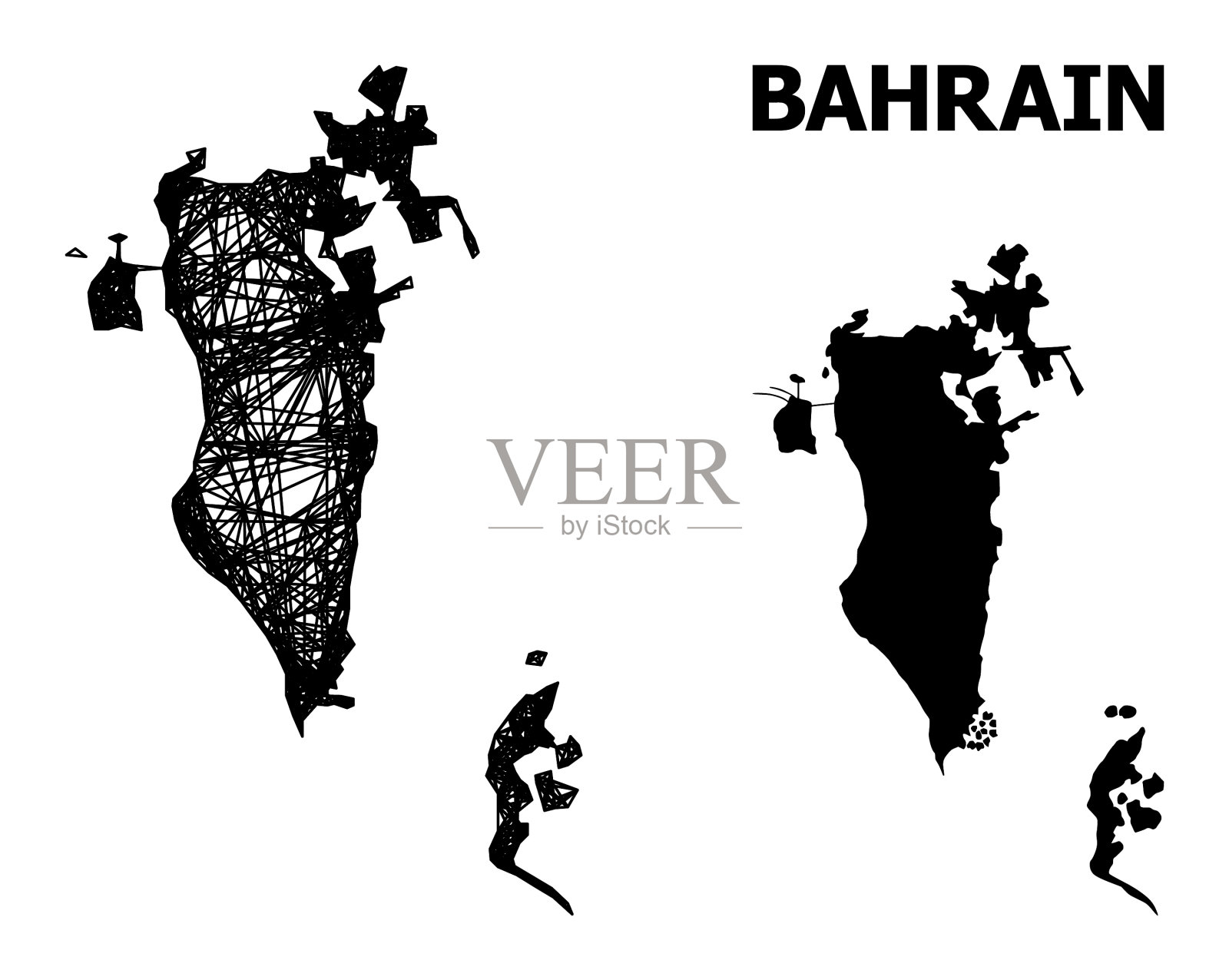 巴林线框图插画图片素材