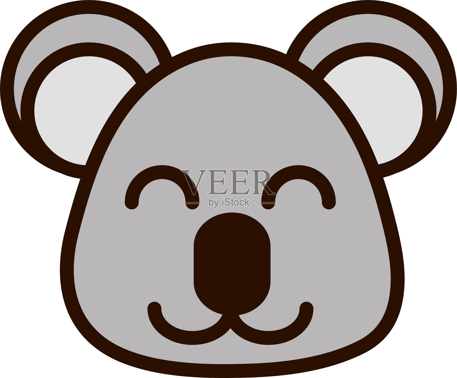 可爱的脸考拉动物卡通图标设计元素图片