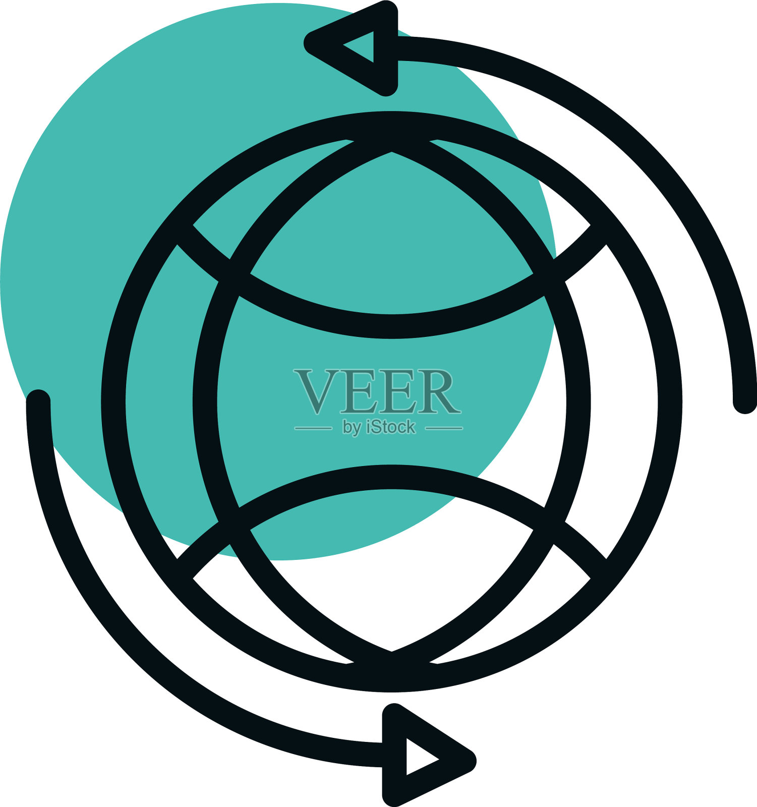 世界购物线风格网点颜色图标素材