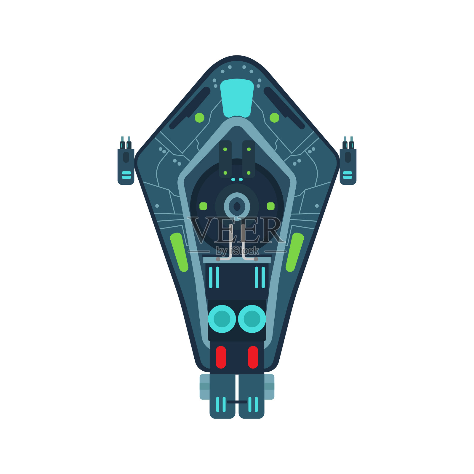 飞船顶视图图标火箭技术插画图片素材