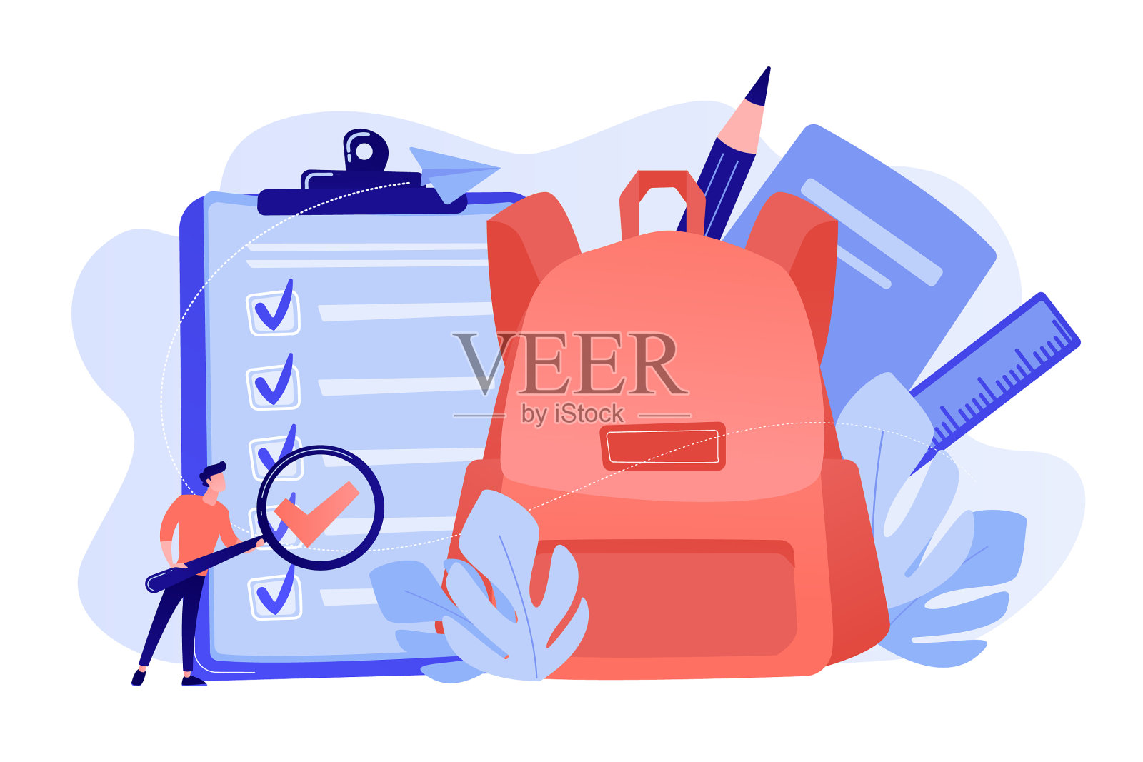 回到学校名单的概念设计元素图片