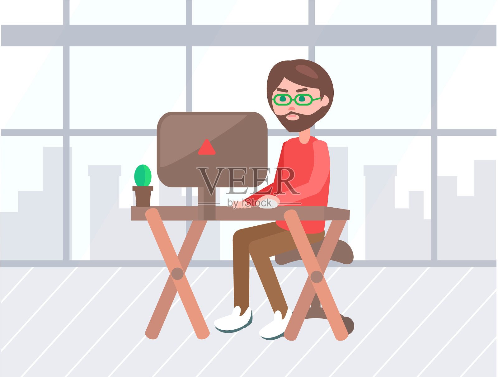 办公场所办公空间插画图片素材