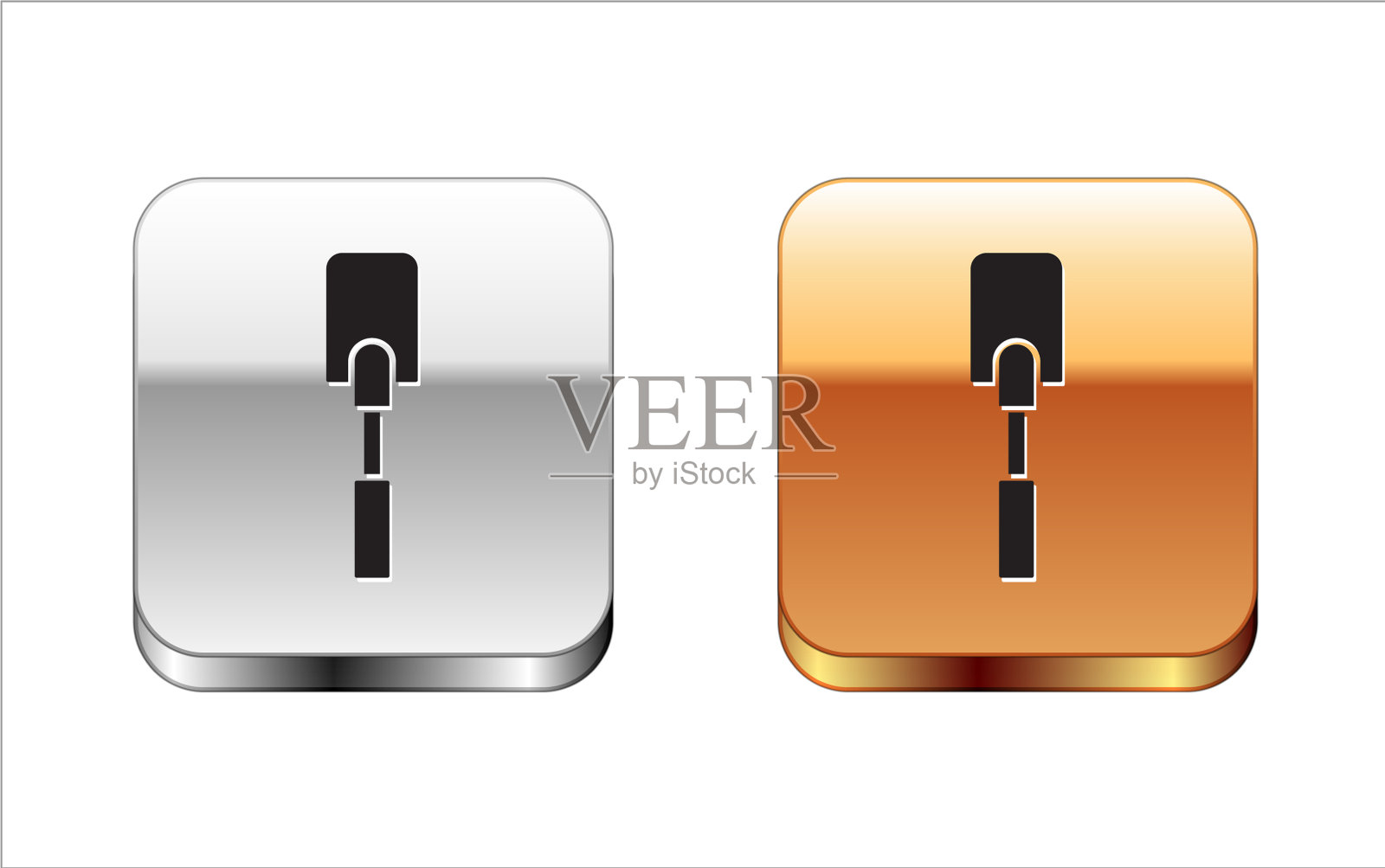 黑色抹刀图标孤立在白色背景图标素材