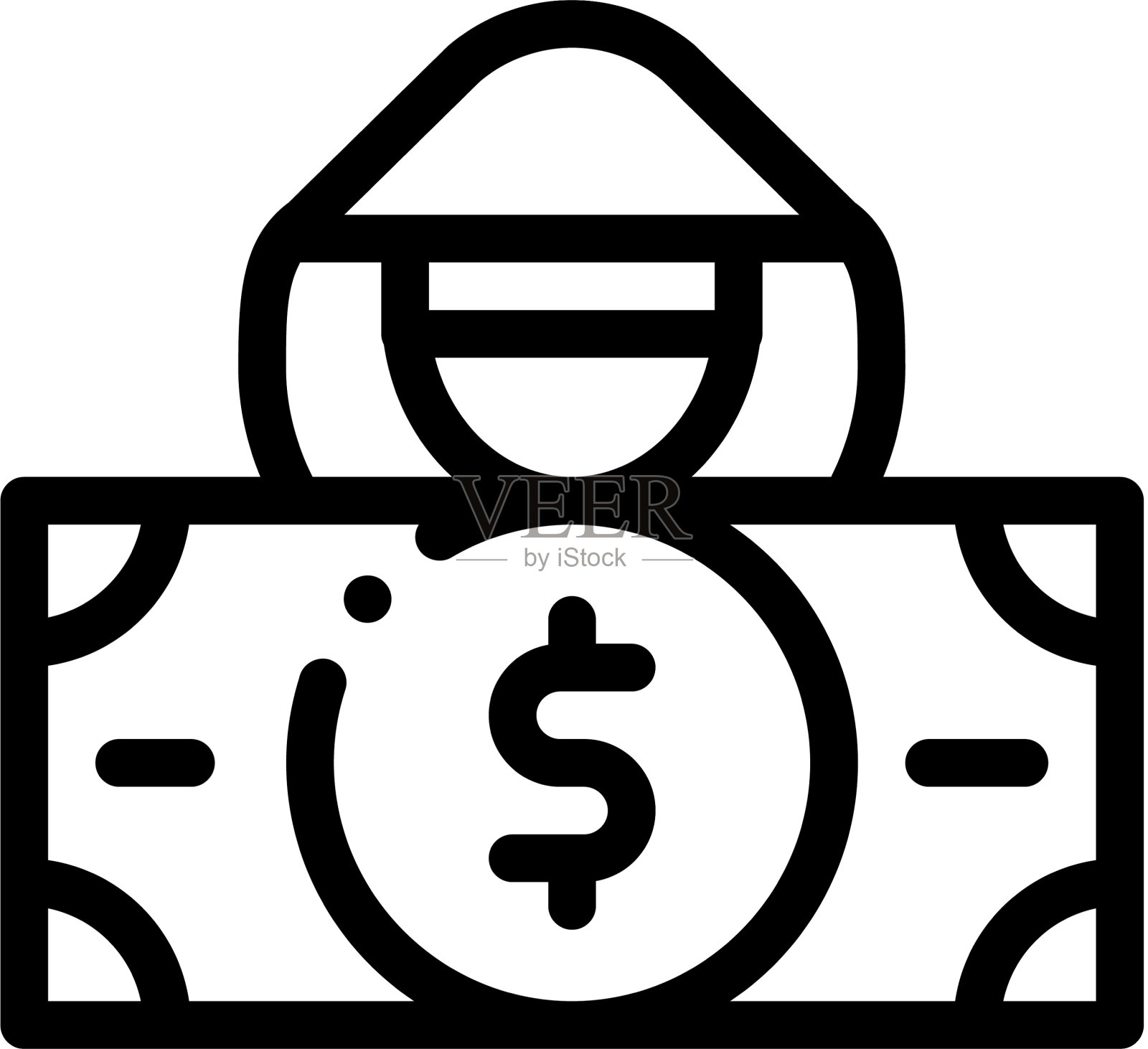 伪钞诈骗犯图标轮廓图标素材