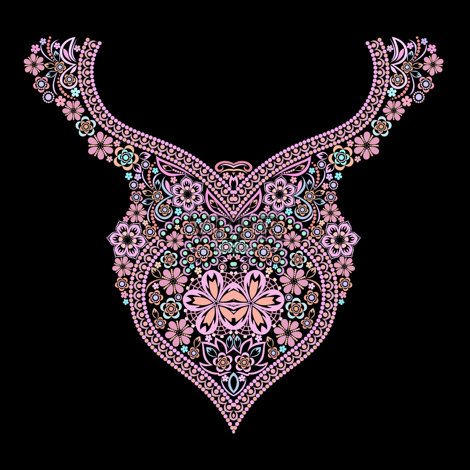 领口-装饰性民族图案插画图片素材