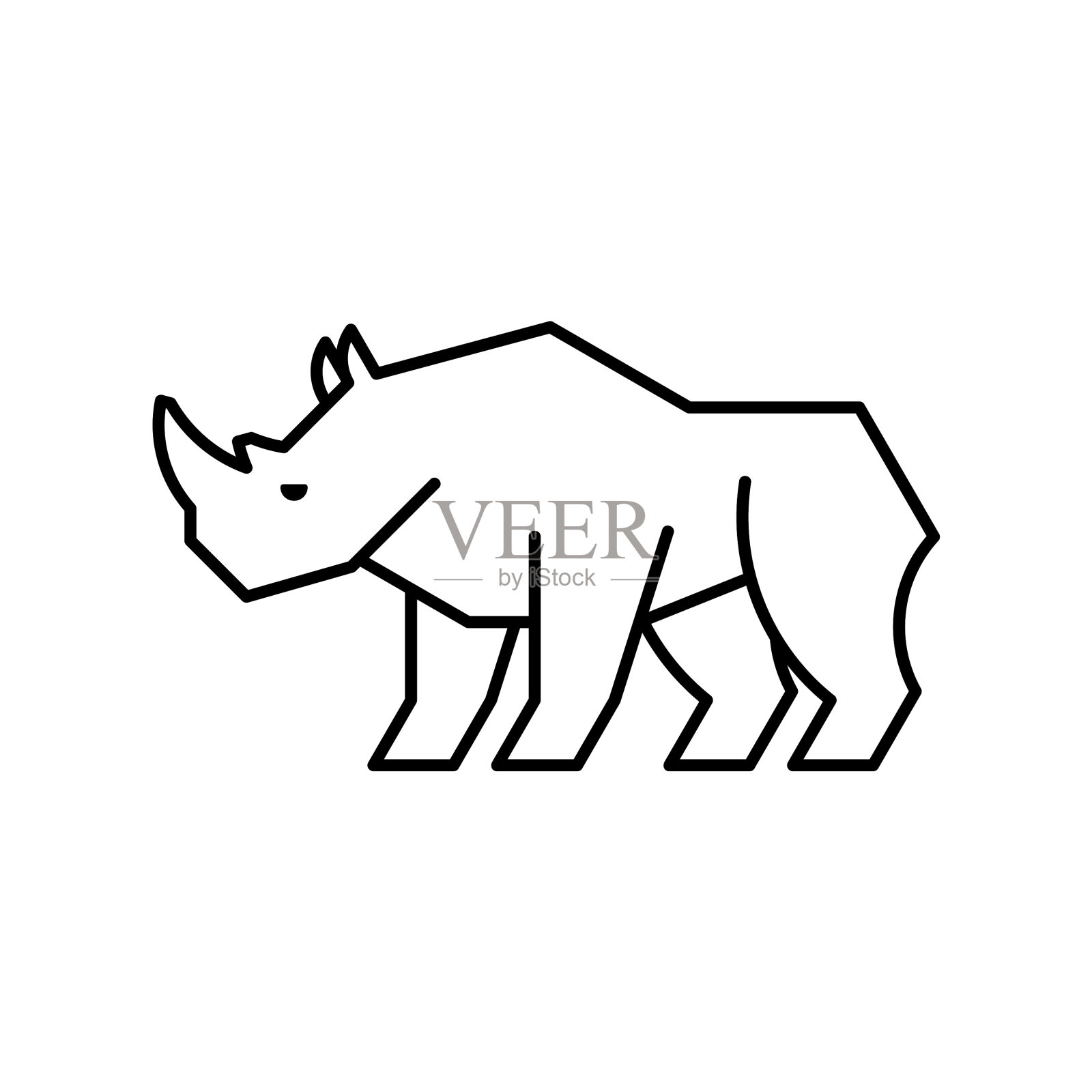 犀牛行图标设计元素图片