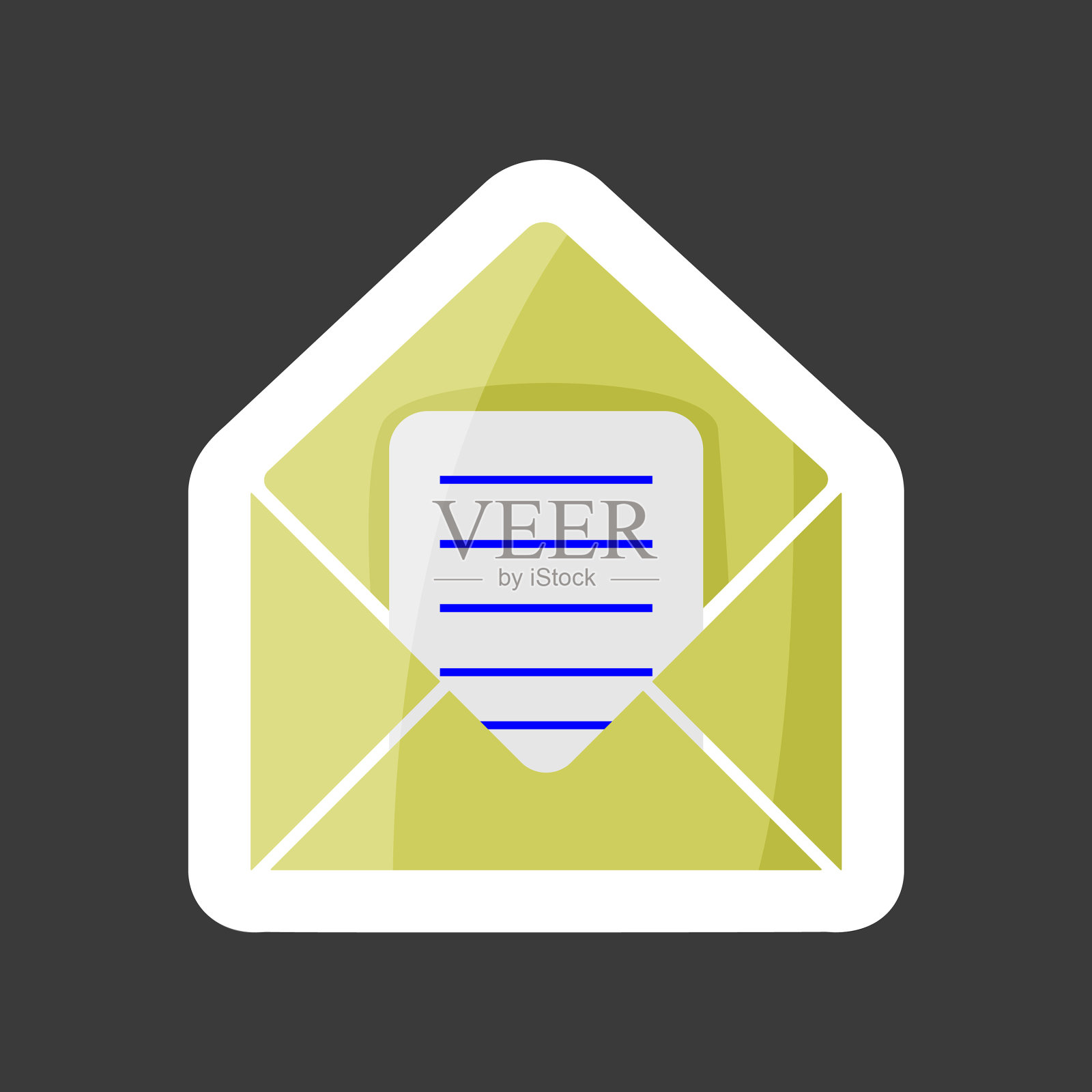 图标信封信息邮件图标彩色贴纸插画图片素材