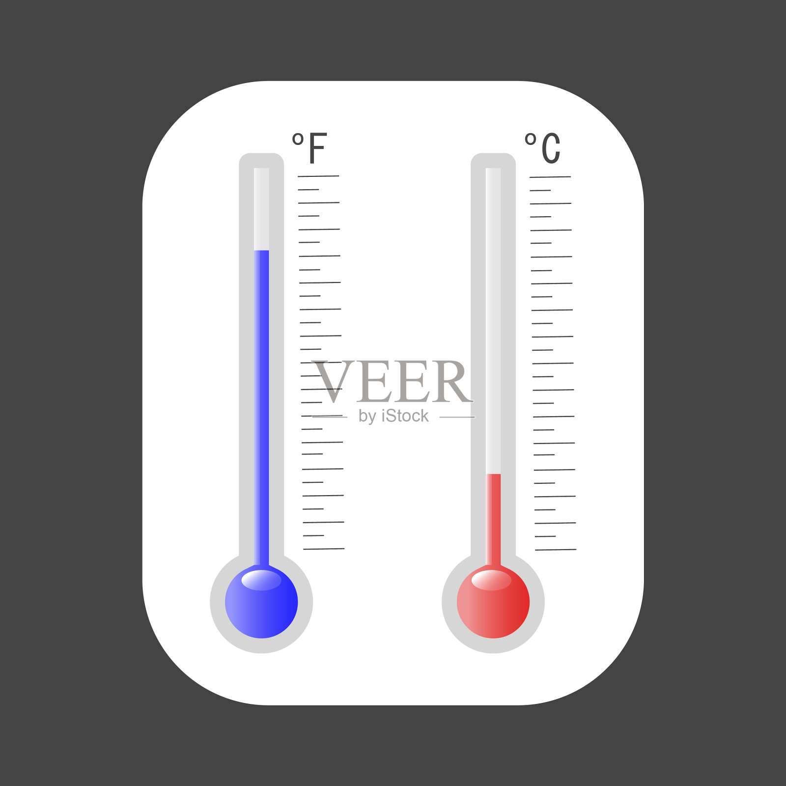 温度计用摄氏温度表示冷热插画图片素材
