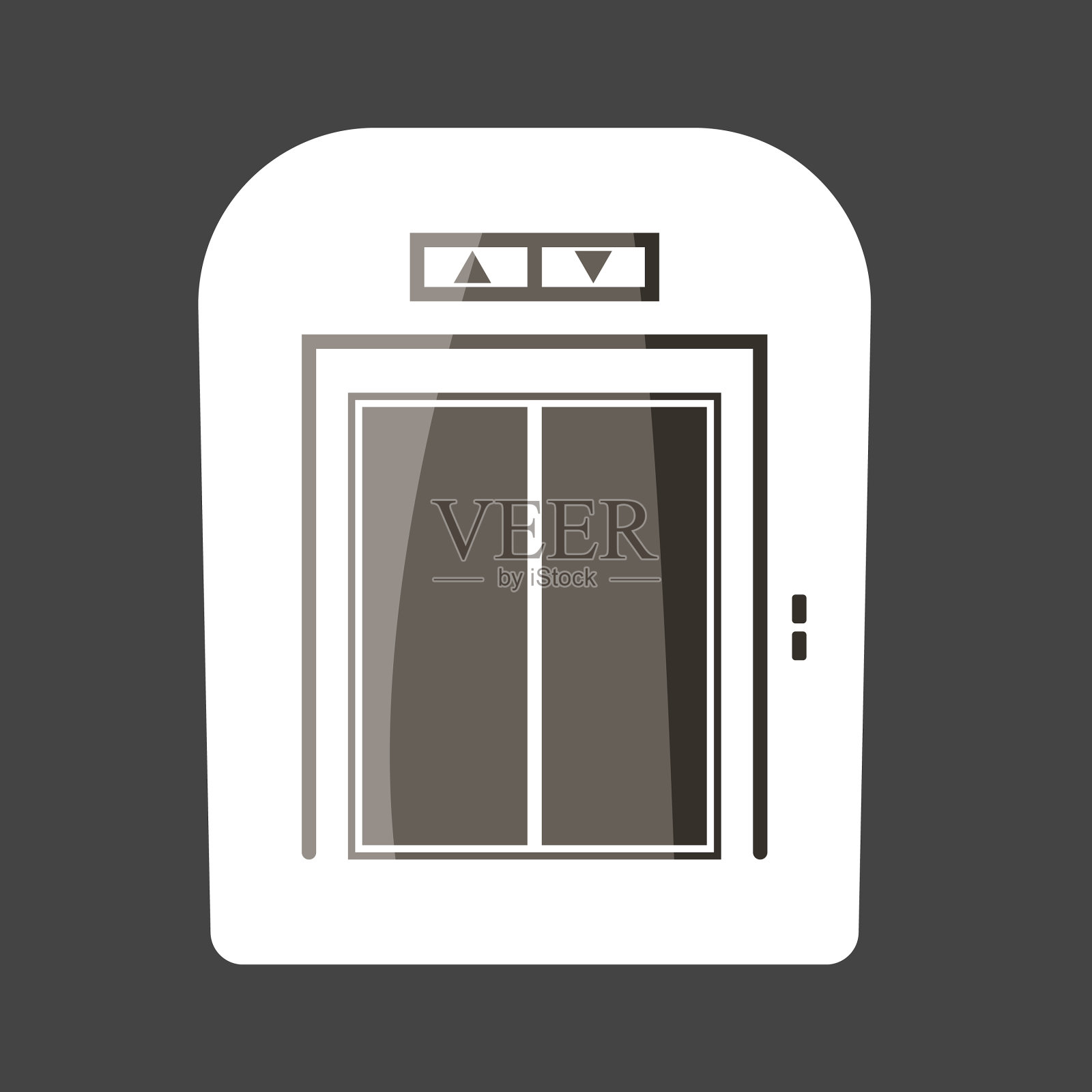 电梯彩色贴纸与按钮图标层插画图片素材