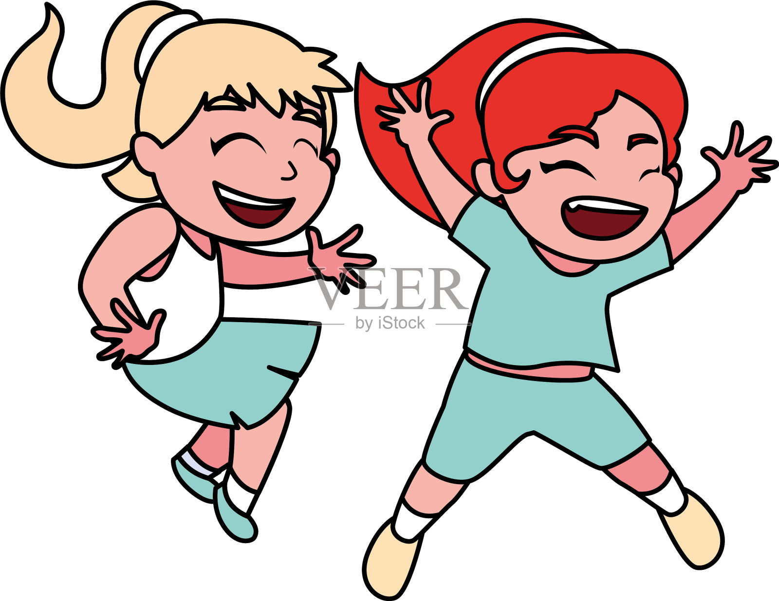 孤立女孩卡通设计设计元素图片