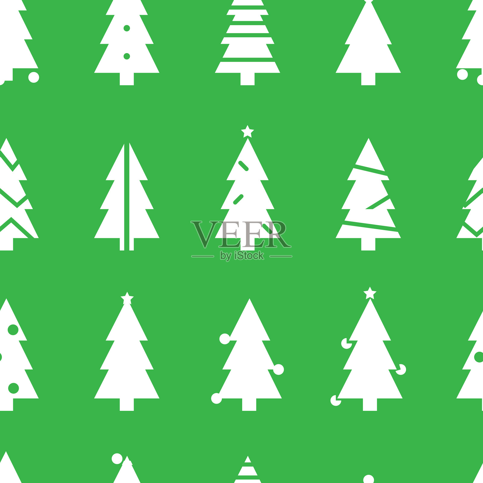 简单的圣诞节无缝图案与白色插画图片素材