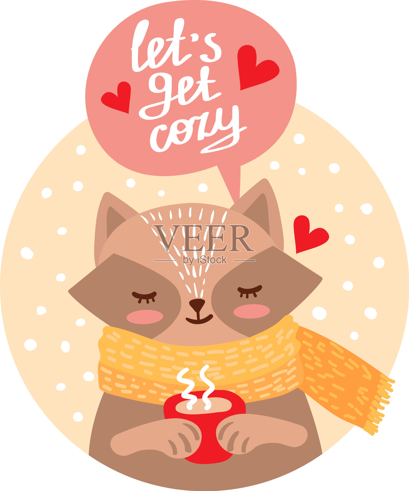 可爱的浣熊设计元素图片